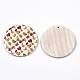 Подвески из дерева с принтом фруктов WOOD-S045-103B-07-2