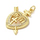 Подвески из латуни с микро паве ко Дню матери FIND-Z041-20H-2