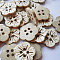 Art Buttons in Round Shape with 4-Hole for Kids, Coconut Button, BurlyWood, about 15mm in diameter, about 100pcs/bag
