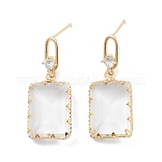 Серьга-гвоздик из латуни с кубическим цирконием EJEW-Q800-62G