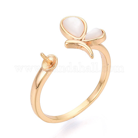 Закрепки для манжетных колец в форме бабочки из латуни KK-T076-43G-1