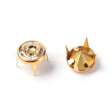 Латунные стеклянные шипы со стразами FIND-WH0070-82C-01-1