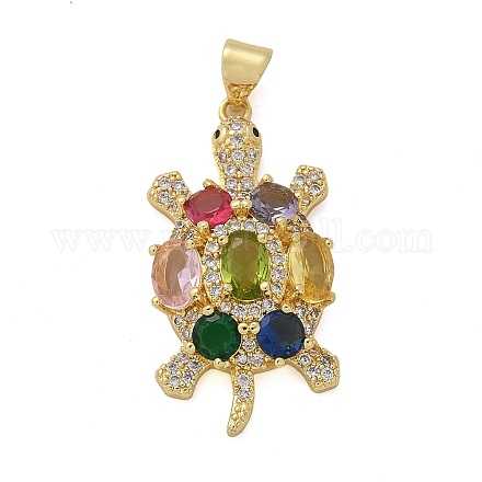 Черепаха латунные микро проложить кубического циркония подвески KK-M319-19G-1