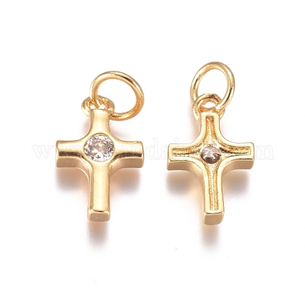 Латунные крошечные крестики ZIRC-I038-38G-1