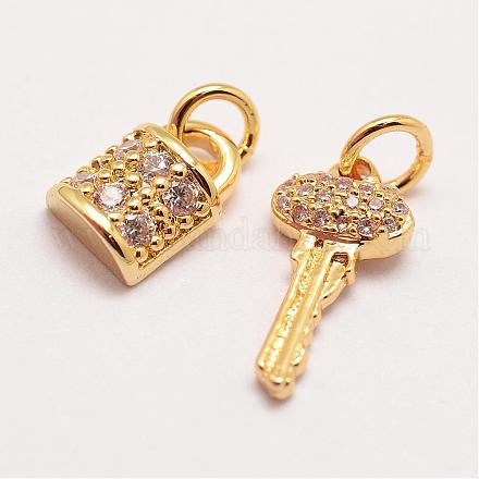 Латунь микро проложит класс Aaa кубического циркония подвески ZIRC-G090-29G-NR-1
