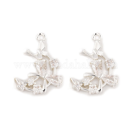 Латунные микропаве прозрачные подвески с фианитом KK-L212-23S-1
