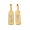304 Stainless Steel Pendants, with Rhinestone, Ion Plating(IP), Bottle, Golden, 22x5x2mm, Hole: 1.2mm