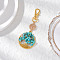 Synthetic Turquoise Chips Beads & Alloy Tree of Life Pendant Decorations, with Swivel Lobster Claw Clasps, 90mm