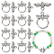 10Pcs 304 Stainless Steel Toggle Clasps, Insect/Butterfly, Stainless Steel Color, 19x14x2mm, Hole: 1.6mm, Bar: 17.5x10x2mm, Hole: 1.6mm