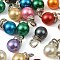 ABS Plastic Imitation Pearl Pendants, Round Charm, with Resin Rhinestone, Mixed Color, 17x10mm, Hole: 4.5mm