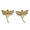 Autumn Theme Brass Micro Pave Cubic Zirconia Pendants, with Enamel and Jump Rings, Long-Lasting Plated, Dragonfly, Real 18K Gold Plated, 45x40x6mm, Jump Ring: 5x1mm, 3mm Inner Diameter