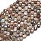 Natural Bloodstone Beads Strands, with Seed Beads, Faceted, Flat Round, 6~6.5x4mm, Hole: 1mm, about 50pcs/strand, 15.35''(39cm)