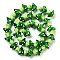 Handmade Lampwork Bumpy Beads Strands, Mushroom, Green, 16~17x14.5~16.5x14~16mm, Hole: 1.2~1.8mm, about 30pcs/strand, 17.13~19.76''(43.5~50.2cm)