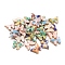 Alloy Pendants, with Cellulose Acetate(Resin), Butterfly, Light Gold, Mixed Color, 15.5x22x3mm, Hole: 1.8mm