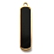 304 Stainless Steel Pendants, Rectangle Charms, with Plastic Imitation Shell, Ion Plating(IP), Golden, Golden, 26x6.5x1.5mm, Hole: 1.6mm