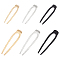 6Pcs 6 Style Alloy Hair Forks, U-shaped, For Woman Girls, Mixed Color, 96~130x27~34x2~2.5mm, 1pc/style