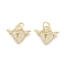Brass Micro Pave Clear Cubic Zirconia Charms, with Jump Ring, Long-Lasting Plated, Heart Lock with Wing, Real 18K Gold Plated, 11x16x2mm, Jump Ring: 5x0.7mm, 3.6mm Inner Diameter