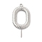Non-Tarnish 304 Stainless Steel Pendants, Oval Charm, Stainless Steel Color, 42x20.5x2mm, Hole: 1.8mm