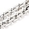 CCB Plastic Boston Link Chains, Rectangle, Silver, 28x21x6mm, 39.37 inch(1m)/strand