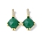 Natural Dyed White Jade Pendants, with Brass Micro Pave Cubic Zirconia Findings, Rack Plating, Long-Lasting Plated, Cadmium Free & Lead Free, Real 18K Gold Plated, Rhombus Charms, 19.5x12x5.5~6mm, Hole: 5.5x2.5mm