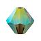 Preciosa® Crystal Beads, Czech Crystal, Bicone(451 69 302 Rondelle), 10220 200 Smoked Topaz AB, 4mm, Hole: 0.8mm