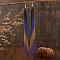 Bohemian Style Tassel Dangle Earrings, with Geometric Glass Beads Handmade, Platinum, Blue, 110x11mm