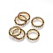 MIYUKI & TOHO Handmade Japanese Seed Beads, with 304 Stainless Steel Link Rings, Loom Pattern, Ring, Golden, Dark Olive Green, 14.5~15x1.7mm