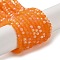 Imitation Jade Glass Beads Strands, Half AB Color Plated, Faceted, Frosted, Rondelle, Dark Orange, 2.9~3.3x2mm, Hole: 0.7mm, about 144~150pcs/strand, 35~37cm