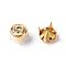 Brass Glass Rhinestone Spikes, with Screw, for DIY Craft Cool Rivets Punk, Cadmium Free & Lead Free, Cone, Golden, 10x8mm