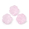 Transparent Glass Beads, Lotus Leaf, Baking Paint, Pink, 20x19.5x4.5~5mm, Hole: 1.2mm