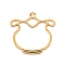 Alloy Open Back Bezel Charm Pendants, Long-Lasting Plated, Hollow Cook Soup Drop Resin Pressed Flower Frames, for UV Resin Jewelry Making DIY Crafts Supplies, Golden, 36x37x2.5mm, Hole: 2.5mm