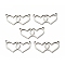 Non-Tarnish 304 Stainless Steel Links Connectors, Double Heart, Stainless Steel Color, 13x26.5x1mm, Hole: 1.3mm