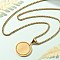 201 Stainless Steel Pendant Necklaces, Flat Round with Virgin Mary, Real 18K Gold Plated, 23.23~23.62 inch(59~60cm)