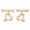 Brass Toggle Clasps, Cadmium Free & Nickel Free & Lead Free, Heart, Real 18K Gold Plated, 29~33mm long, Bar: 7.5x30x3.5mm, hole: 1.2mm, Jump Ring: 5x1mm, Inner Diameter: 3mm, Ring: 22x21.5x3.5mm, Hole: 1.2mm