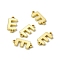Rack Plating Brass Letter Connector Charms, for Personalized Name Necklace Making, Real 18K Gold Plated, Long-Lasting Plated, Cadmium Free & Nickel Free & Lead Free, Letter.E, 14x6.5x1.5mm, Hole: 1mm