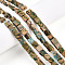 Natural Verdite Stone Beads Strands, Square, 6~7x6~7x3~4mm, Hole: 0.7mm, about 58~64pcs/strand, 14.96~15.35 inch(38~39cm)
