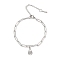 Non-Tarnish 304 Stainless Steel Bracelets, Teardrop, Stainless Steel Color, 6-3/4 inch(17.2cm)