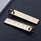 6cm Sturdy Straight Brass Ruler with Key Ring, Metal Bookmark Measuring Tool, for Keychain, Golden, 65x15mm