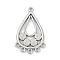 304 Stainless Steel Chandelier Component Links, Teardrop, Stainless Steel Color, 31.5x19.5x2.5mm, Hole: 1.6mm