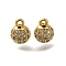 Rack Plating Brass Micro Pave Cubic Zirconia Charms, Long-Lasting Plated, Lead Free & Cadmium Free, Round, Golden, 8.5x6mm, Hole: 1.2mm