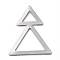 Tarnish Resistant 304 Stainless Steel Big Pendants, Triangle, Stainless Steel Color, 51x40x0.5mm, Hole: 1.4mm