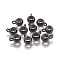 Tibetan Style Alloy Tube Bails, Loop Bails, Lead Free and Cadmium Free, Rondelle, 8x5mm, Hole: 2mm, 5mm Inner Diameter