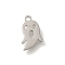 304 Stainless Steel Charms, Laser Cut, Stainless Steel Color, Ghost, 11x7x1mm, Hole: 1.2mm