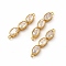 Rack Plating Eco-Friendly Brass Micro Pave Cubic Zirconia Pendants, Long-Lasting Plated, Lead Free & Cadmium Free, Real 18K Gold Plated, Golden, Pea, Clear, 25x5x3.5mm, Hole: 1mm