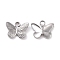 Non-Tarnish 304 Stainless Steel Charms, Butterfly, Stainless Steel Color, 12x15x3mm, Hole: 2mm