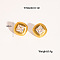 Retro Rhombus Stainless Steel Cubic Zirconia Stud Earrings for Women, Clear, 16mm