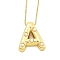Brass & Plastic Pearl Letter Pendant Box Chain Necklaces for Women, Real 18K Gold Plated, Letter A, 17.64 inch(44.8cm)