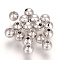 Brass Spacer Beads, Round, Nickel Free, Real Platinum Plated, 4mm, Hole: 1.2mm, about 13pcs/g