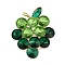 Fruit Zinc Alloy Rhinestone Brooches for Backpack Clothes, Grape, 44x36.5mm