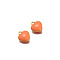 Stainless Steel Charms, with Enamel, Golden, Heart Charm, Orange, 8x9mm, Hole: 1.2mm